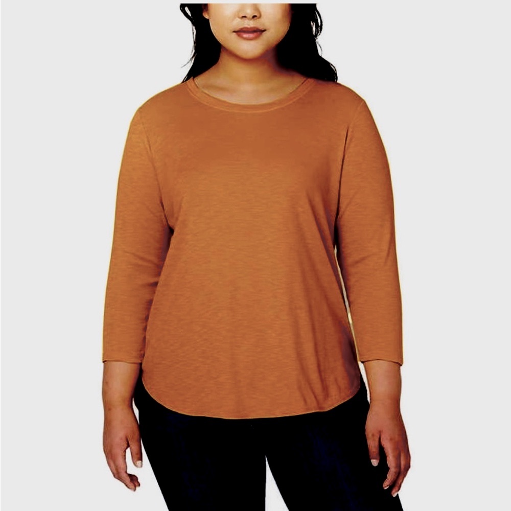 Kirkland Signature Women's 3/4 Sleeve Slub T-shirt
